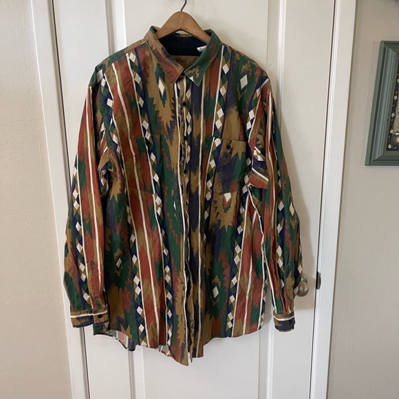 Vintage The Wear of the West Aztec western button down - Picture 1 of 5